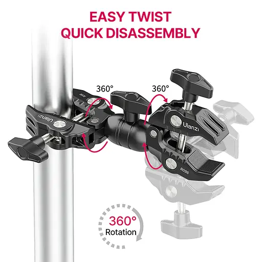 Шарнірне кріплення Ulanzi R096 Double Super Clamp (UV-2870 R096) - фото 5