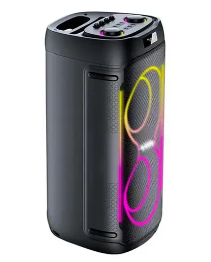 Портативна колонка ZXX-5509 з мікрофоном караоке RGB підсвічування пульт TWS/FM/USB Чорний - фото 4