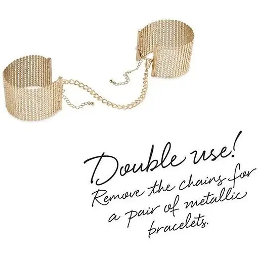 Наручники Bijoux Indiscrets Desir Metallique Handcuffs - Gold, металеві, стильні браслети - фото 5