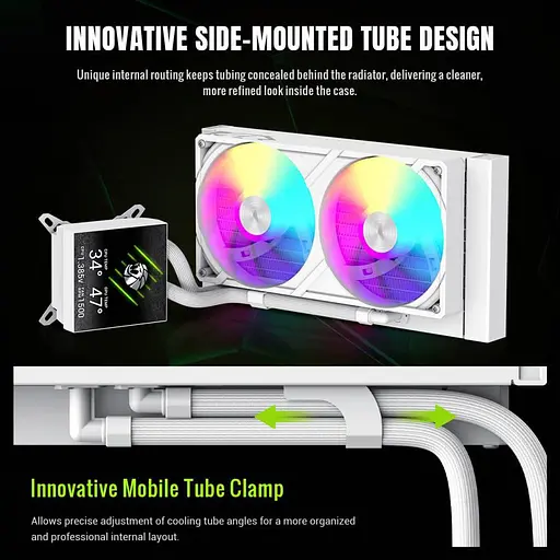 СВО GameMax Glacier 240 LCD White (GLACIER 240 LCD WH) - фото 12