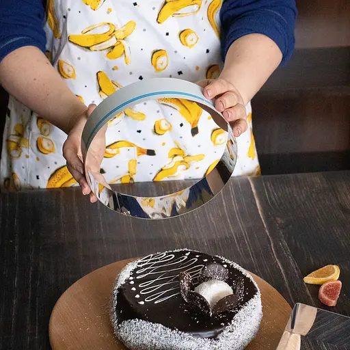 Набір металевих форм для складання тортів десертів та формування салатів та закусок 20х20 см H 5 см, Master Class Сріблястий 85792 - фото 4