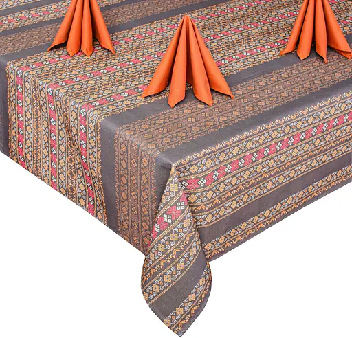 Набір Home Line скатертина з серветкою Обереги теракотовий 150х220 см (199567)