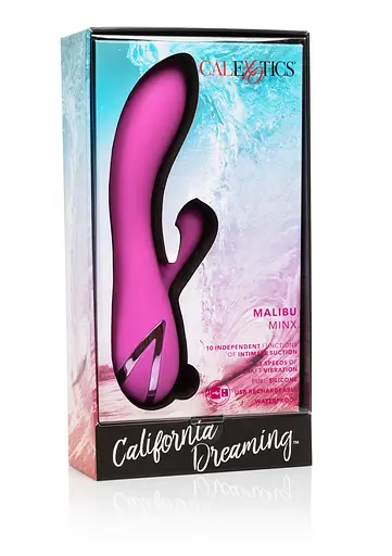 Вібратор-кролик CalExotics Malibu Minx 20.8 см рожевий - фото 3