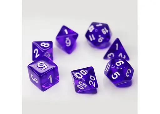 Набор кубиков Transparent 7 Dice Set - Dark purple , 7 шт. (g7dtran08) - фото 2