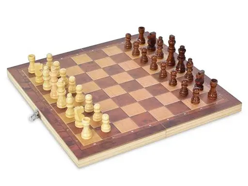 Шахматы деревянные W6648, 44-44см, 3в1(шашки, шахматы, нарды), в коробке (6903317512263) - фото 1