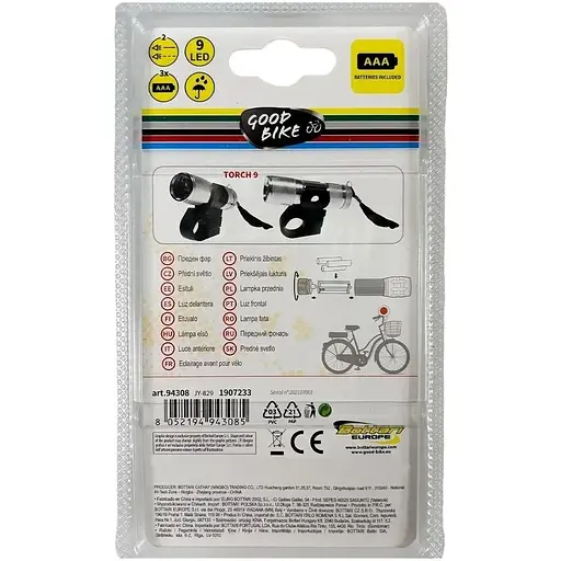 Ліхтарик на батарейках світлодіодний Good Bike Torch 9 9 LED водостійкий сріблястий (94308-IS) - фото 6