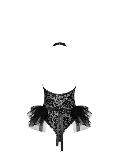 Костюм покоївки Obsessive Frilles 2XL/3XL чорний - фото 6