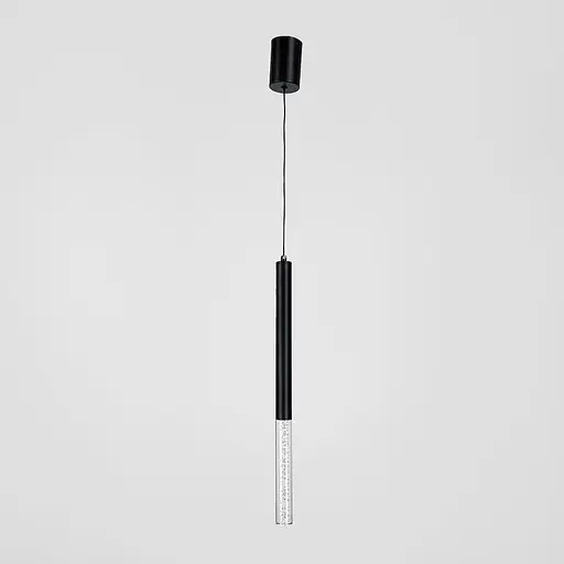 Чорний підвіс із скляним розсіювачем з ефектом бульбашок 51 см | Line F | Арт. MJ462/300+200 BK - фото 7