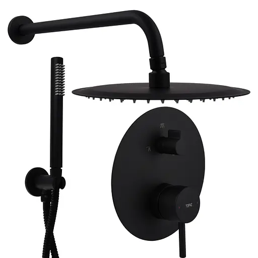 Змішувач для душа TOPAZ LOFT TLF 32205-H39-BL вбудований латунний з душовою штангою і лейками для ванної