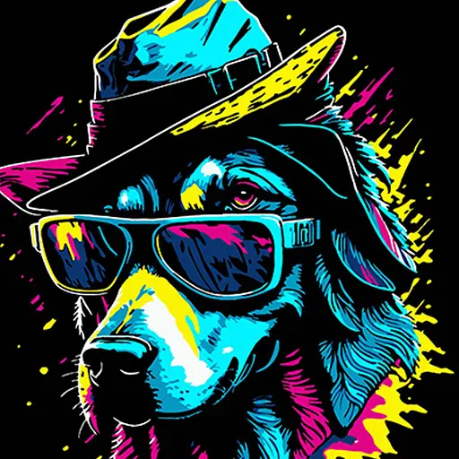 Набор для росписи по номерам Strateg Пес в стильном шляпе Strateg на черном фоне 40х40 см (AV4040-70) - фото 1