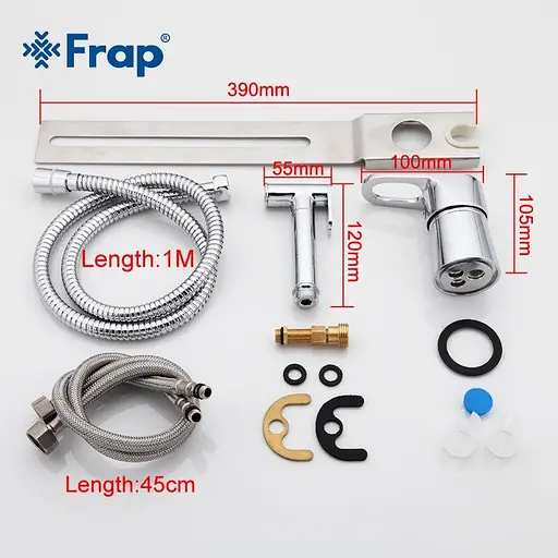 Гігієнічний душ з приставкою для унітазу Frap F1250-2 хром, Хром - фото 6