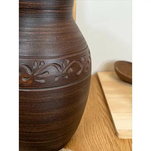 Глек 2 літри керамічний (глиняний) різьблений без ручки декор - фото 6