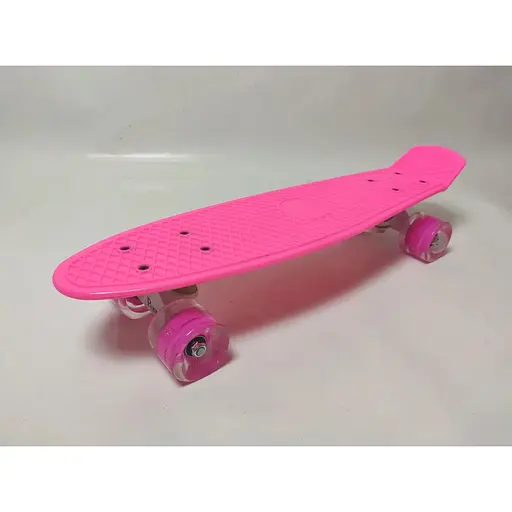 Скейт Пенни Борд A-Toys Penny Board Maraton со светящимися колёсами с декой 55 см розовый - фото 2