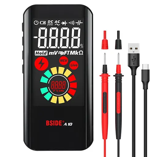 Мультиметр цифровой умный автоматический нового поколения BSIDE A10 с большим 3,2" дюймовым LCD экраном (100787)