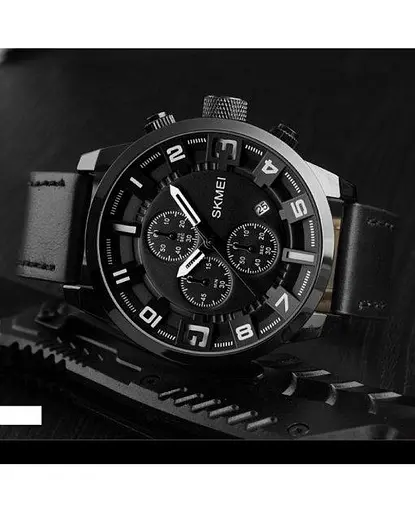 Мужские наручные классические часы Skmei 1309 Черный - фото 5