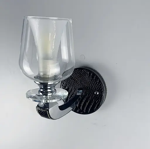 Ніжна та витончена модель бра з еко-шкірою Line F S 865/1 BK - фото 3