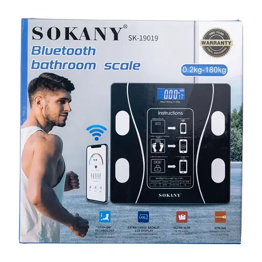Весы смарт напольные Sokany SK-19019BL электронные до 180 кг весы цифровые умные диагностические Черный - фото 5