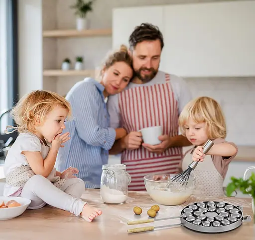 Велика форма для випікання горішків горішниця з антипригарним/тефлоновим покриттям (23 горіхи) + квітка, Ласунка Чорний 85790 - фото 5