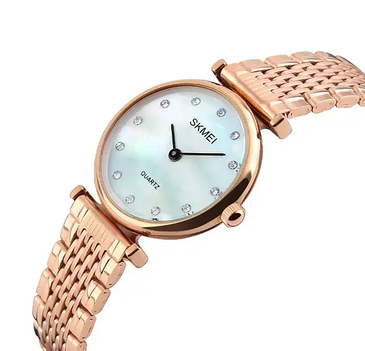 Женские классические часы Skmei 1223 Shell (Розовое золото с перламутровым циферблатом) - фото 2