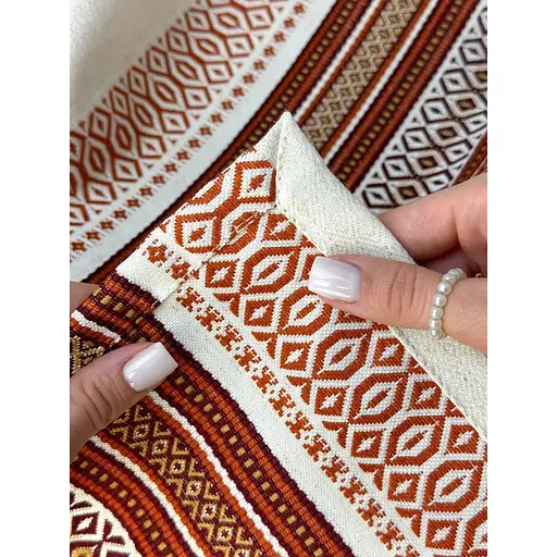 Комплект Великодній кошик Галичина білий з рушником 70х45 см Промінь червоний та свічка - фото 6