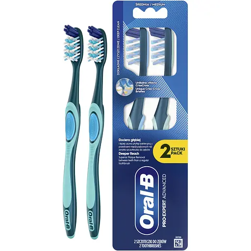 Набор зубных щеток Oral-B Expert Advanced Medium средней жесткости темно-зеленый 2 шт.