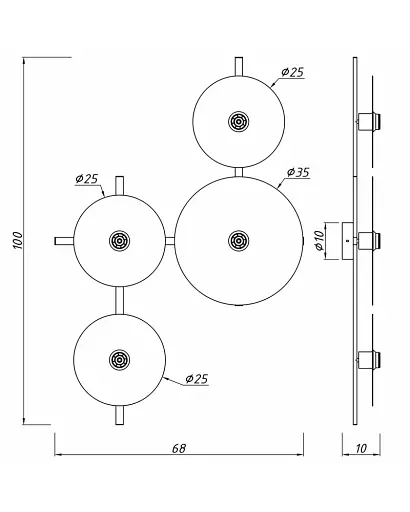 Бра, настінний світильник Imperium Light 7584100.12.01 Kolei E27 4x60W IP20 - фото 3