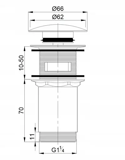 Донний клапан Omnires click-clack antique copper A706ORB, Бронза - фото 2