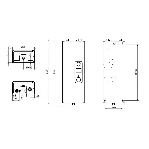 Электрический котел Dnipro Мини механический с насосом ИВО 15 кВт 380 В - фото 2