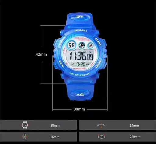 Дитячий спортивний наручний годинник Skmei 1451 Синій - фото 4