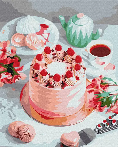 Картина за номерами на підрамнику Brushme Рожевий десерт