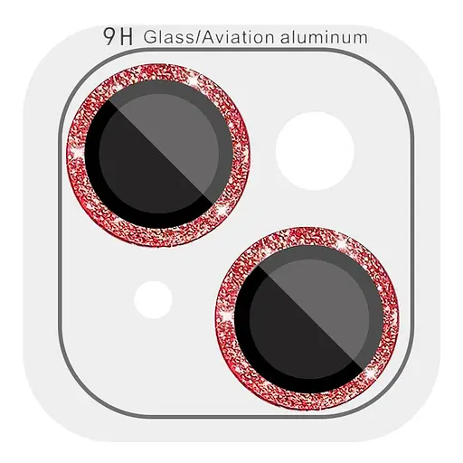 Захисне скло Epik Metal Sparkles на камеру у упак. для Apple iPhone 15, 6.1/15 Plus 6.7 Червоний/Red - фото 7