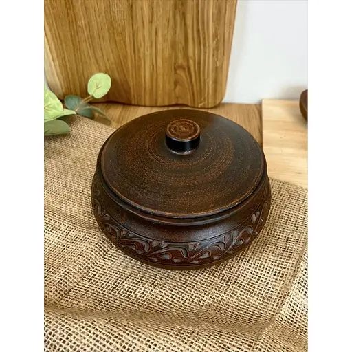 Ковбасник 1 л керамічний (глиняний) різьблений Декор - фото 2