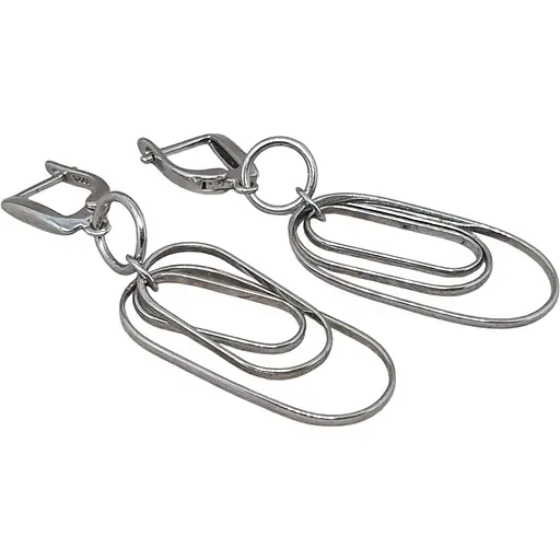 Серебряные серьги-подвески TOP Silver. 520602