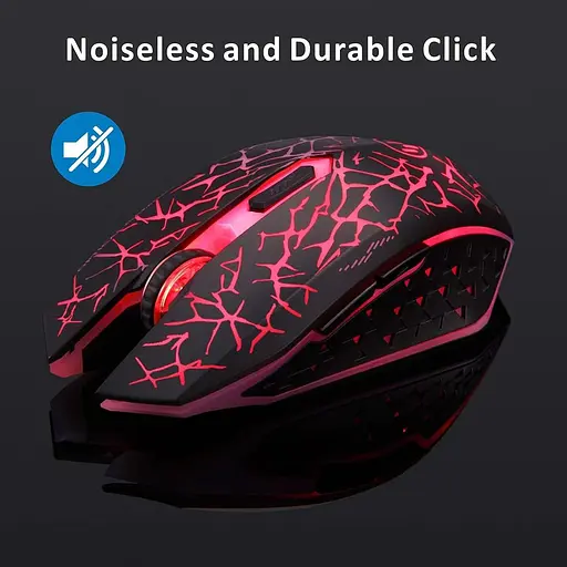 Беспроводная мышь Uiosmuph K6, аккумуляторная бесшумная светодиодная оптическая мышь для ноутбука - фото 3