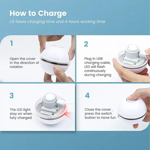 IOKHEIRA Cat Ball інтерактивні іграшки для кішок, що живуть у приміщенні, Wicked Ball іграшки для кошенят з дзвіночком - фото 6