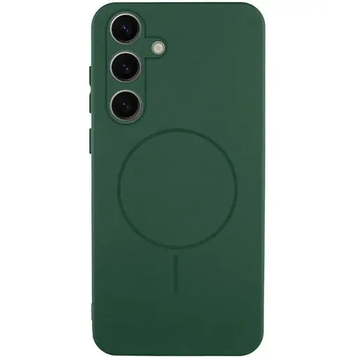 Чохол Lakshmi Silicone Cover Full Camera (AA) with MagFit для Samsung Galaxy S24 FE Зелений / Dark green