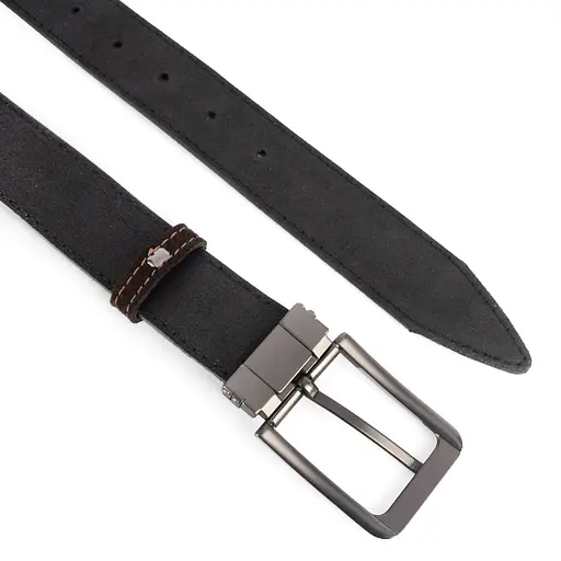 Ремень мужской замшевый со строчкой НС-3423 (120 см)  коричневый - фото 3