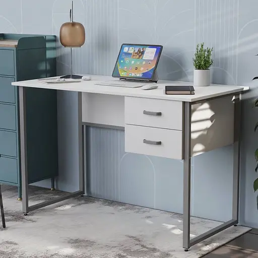 Компьютерный стол Ferrum-decor Таккота 75x100x70 серый ДСП Белый 16мм (FRD-102330)