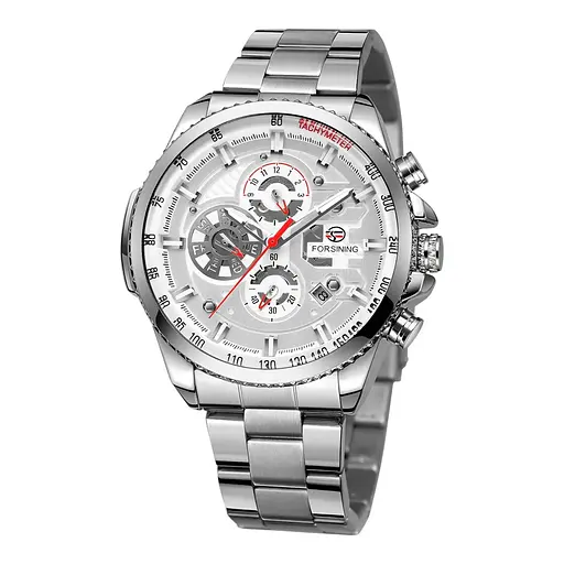 Годинник наручний чоловічий 6909 Silver-White Forsining acs0031390