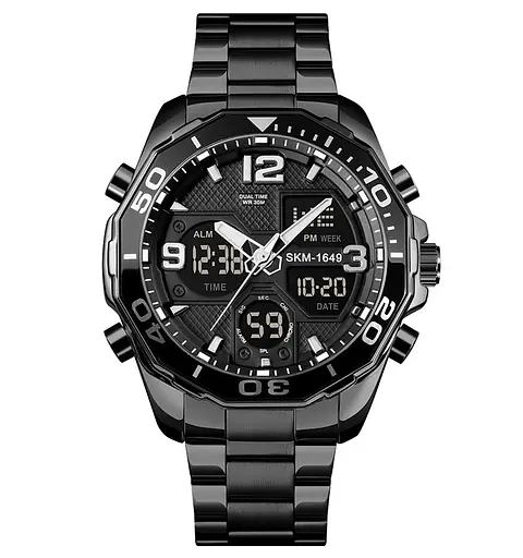 Наручний годинник чоловічий Skmei 1649 Black, 1649BK (18425)