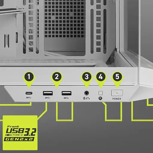 Корпус MSI MAG PANO 100L PZ WHITE (MAG PANO 100L PZ WHITE) без блока питания - фото 4