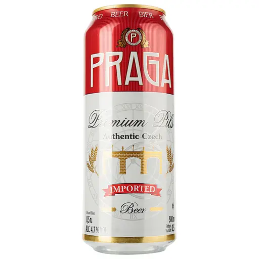Уценка. Пиво Praga Premium Pils светлое 4.7% 0.5 л ж/б 
