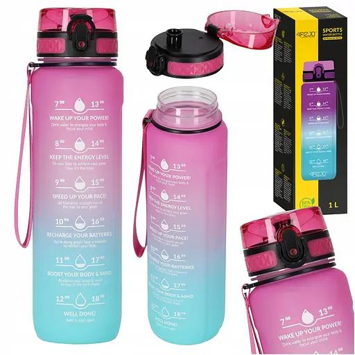 Пляшка для води 4FIZJO спортивна 1000 мл 4FJ0630 Pink/Sky Blue (P-5905973400770) - фото 10