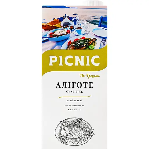Напій винний Picnic Аліготе по Грецькі біле сухе 1 л - фото 1