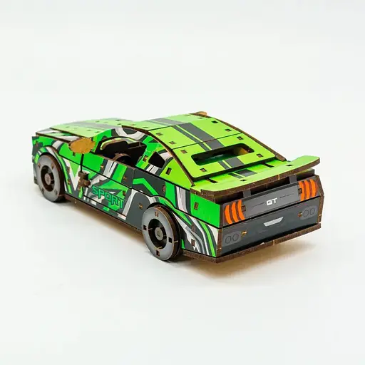 Деревянный 3D конструктор Mustang GT Puz-00640, 162 деталей - фото 4