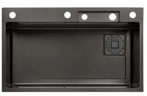 Кухонная мойка Kroner KRP Schwarze - SET7545HM PVD (3.0/0.8 мм) (CV033382) - фото 2