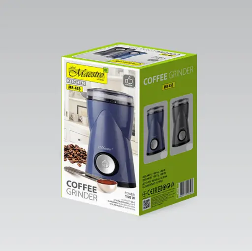 Электрическая кофемолка Maestro MR-453 измельчитель кофейных зерен для дома Синий - фото 3