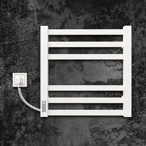 Электрический полотенцесушитель Kosser Герда 500x500 EL тайм. белый ДГ01ELW, Белый матовый, Левое - фото 2