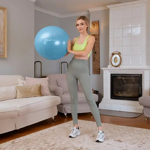 Фітбол Hop-Sport 45 см блакитний + насос - фото 6