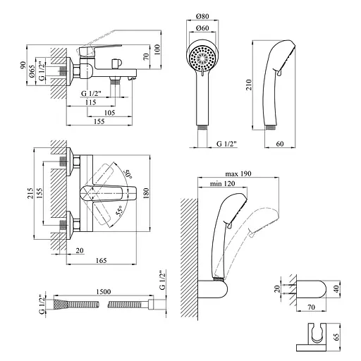 Змішувач для ванни Kroner KRP Brocken - C060 (CV023595) - фото 7